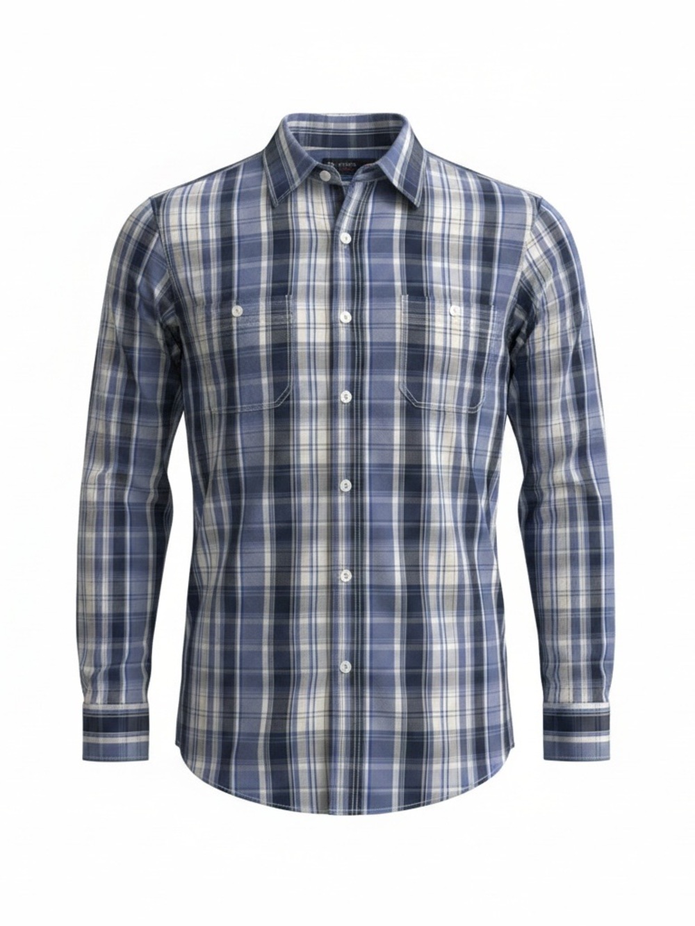 Daniel Cremieux Blue and White Plaid Button-Down Shirt